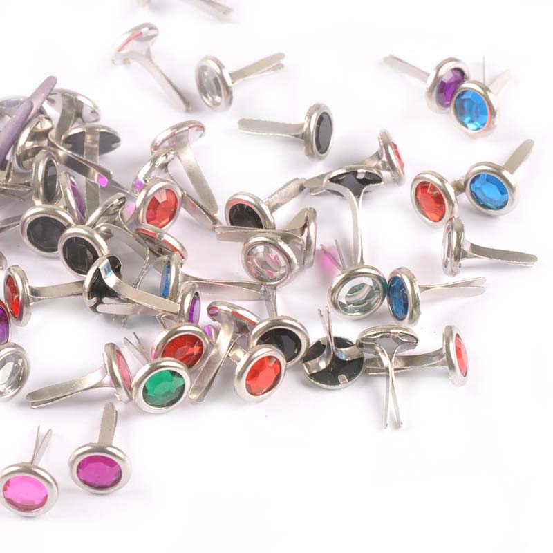 Embellishments For Scrapbooking - 50 pz. 8.5x15mm Mix Strass Brads