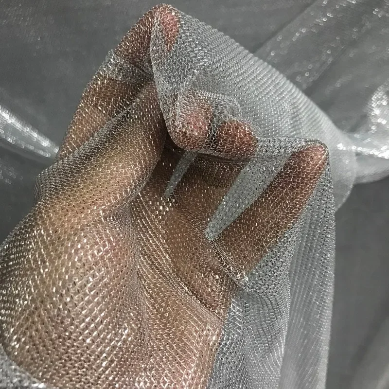 Crystal Mesh Fabric - Tessuto elastico a rete lucido leggero