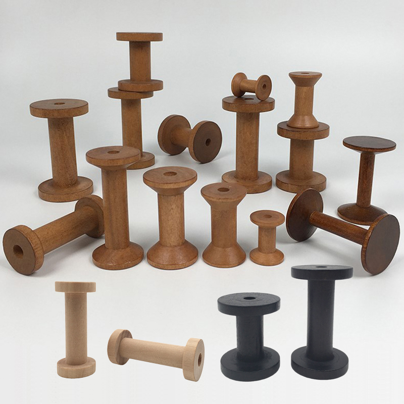Organza Ribbon Spool - 10 pz/set bobine di legno naturale