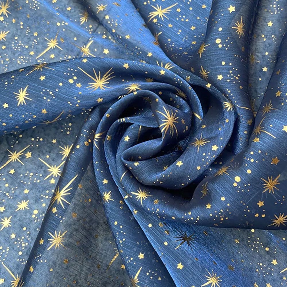 Sequin Fabric Panel - Glitter lucido abbronzante stella luna tessuto