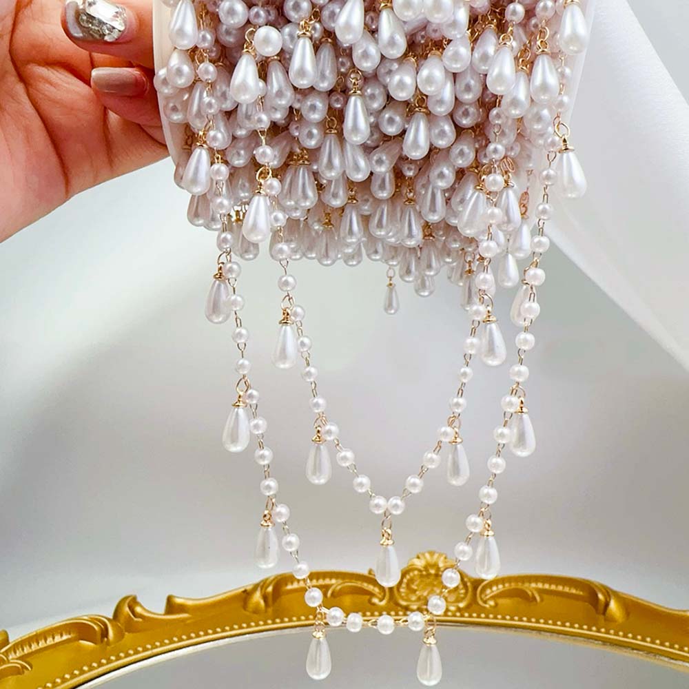 Pearl Trim Chain - 0.5M 1M Perla d'imitazione Waterdrop Charm