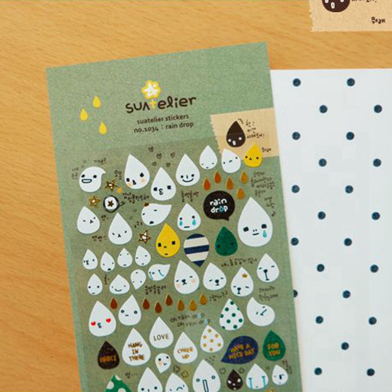 Embellishments For Scrapbooking - Corea Suatelier Pioggia Goccia Adesivi No.1034