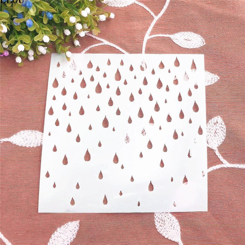 Embellishments For Scrapbooking - 15*15 Gocce di pioggia Scrapbook Stencil