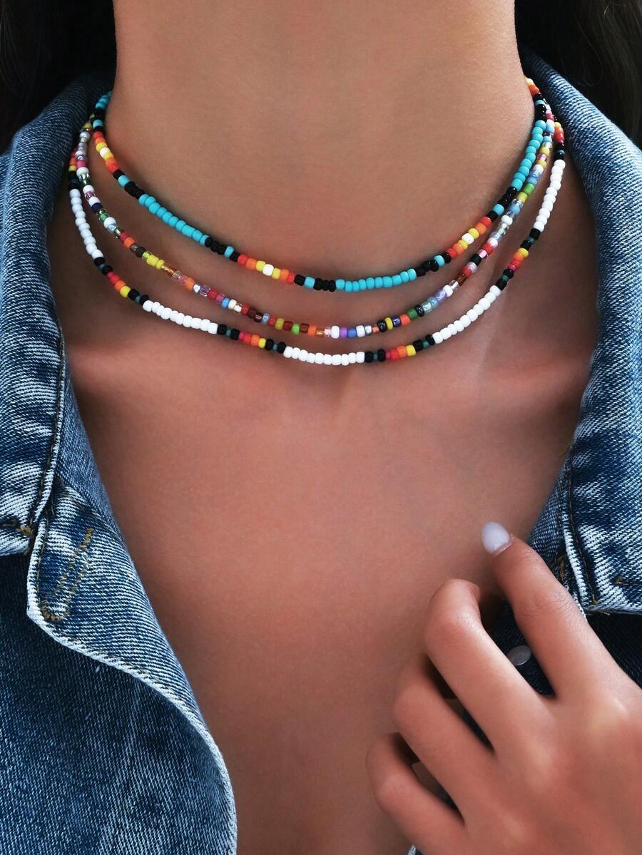 Collana con perline colorate e - Pearl Trim Chain recensione e prezzo