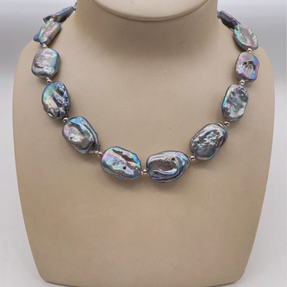 Collana di perle piatte blu pa - Pearl Trim Chain recensione e prezzo