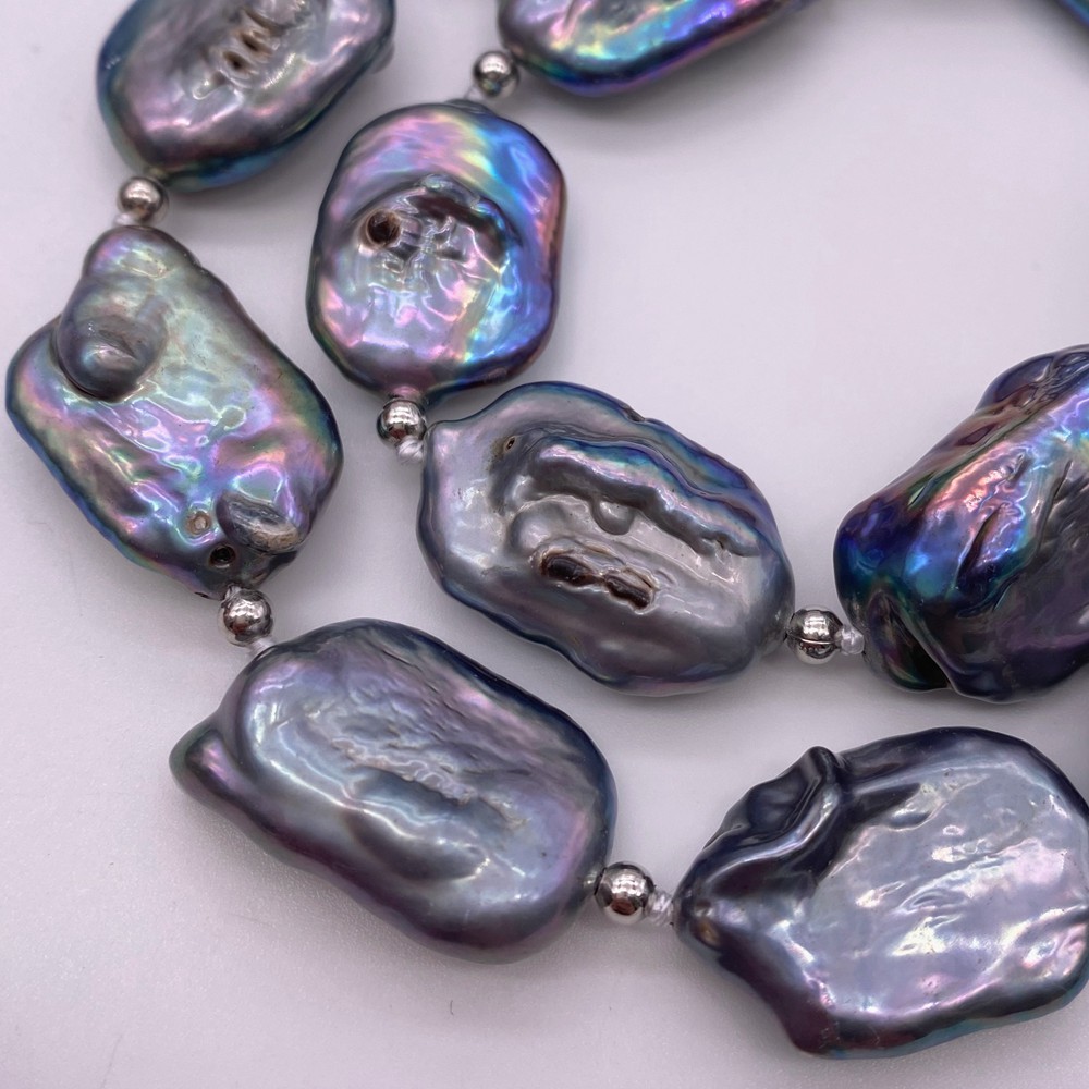 Collana di perle piatte blu pa - Pearl Trim Chain recensione e prezzo